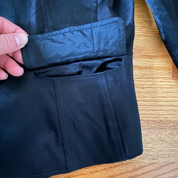 Classic Black Satin Blazer with Button Detail - Picture 10 of 12
